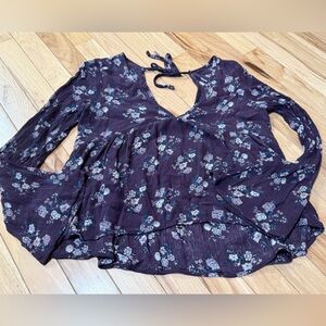 💜 Full Tilt Purple Floral Crop Top 💜